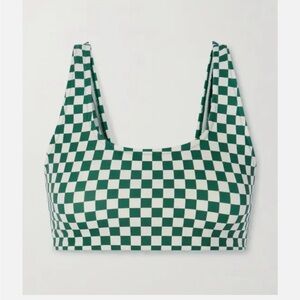 Tory Sport (Tory Burch) Green and White Checkered Top